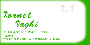 kornel vaghi business card