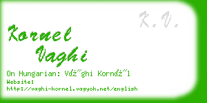 kornel vaghi business card